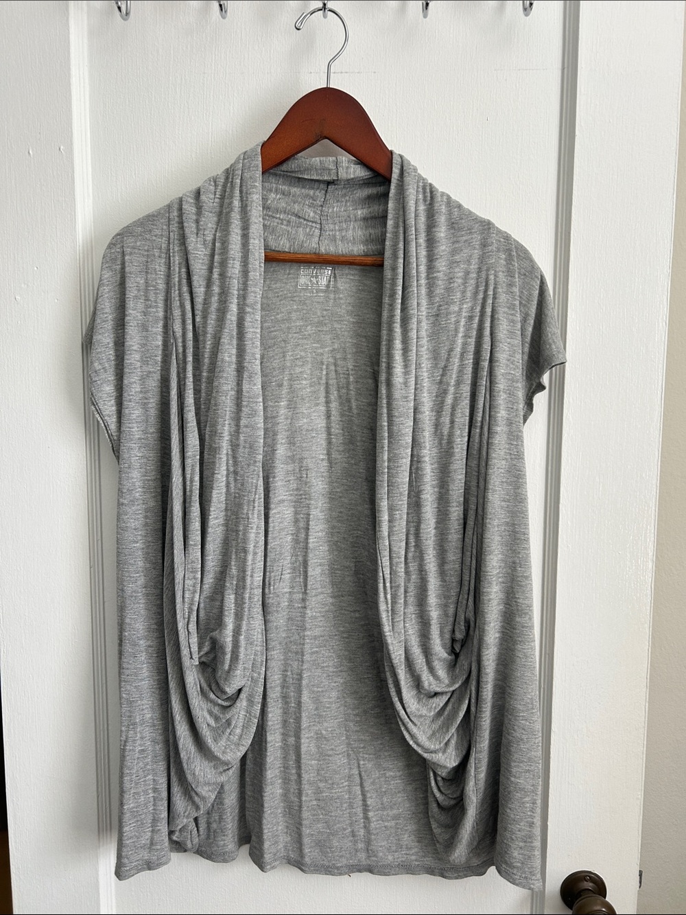 Women's Light Gray Draped Open-Front Cardigan - Unbranded